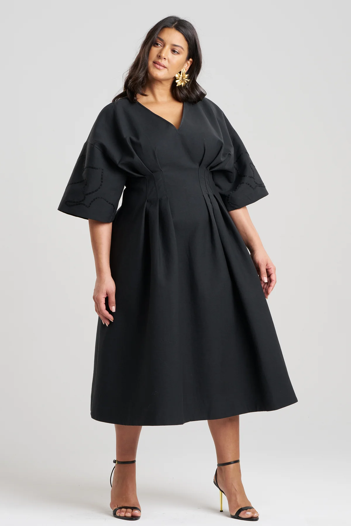 Canvas Cotton Embroidered Dress - Image 4