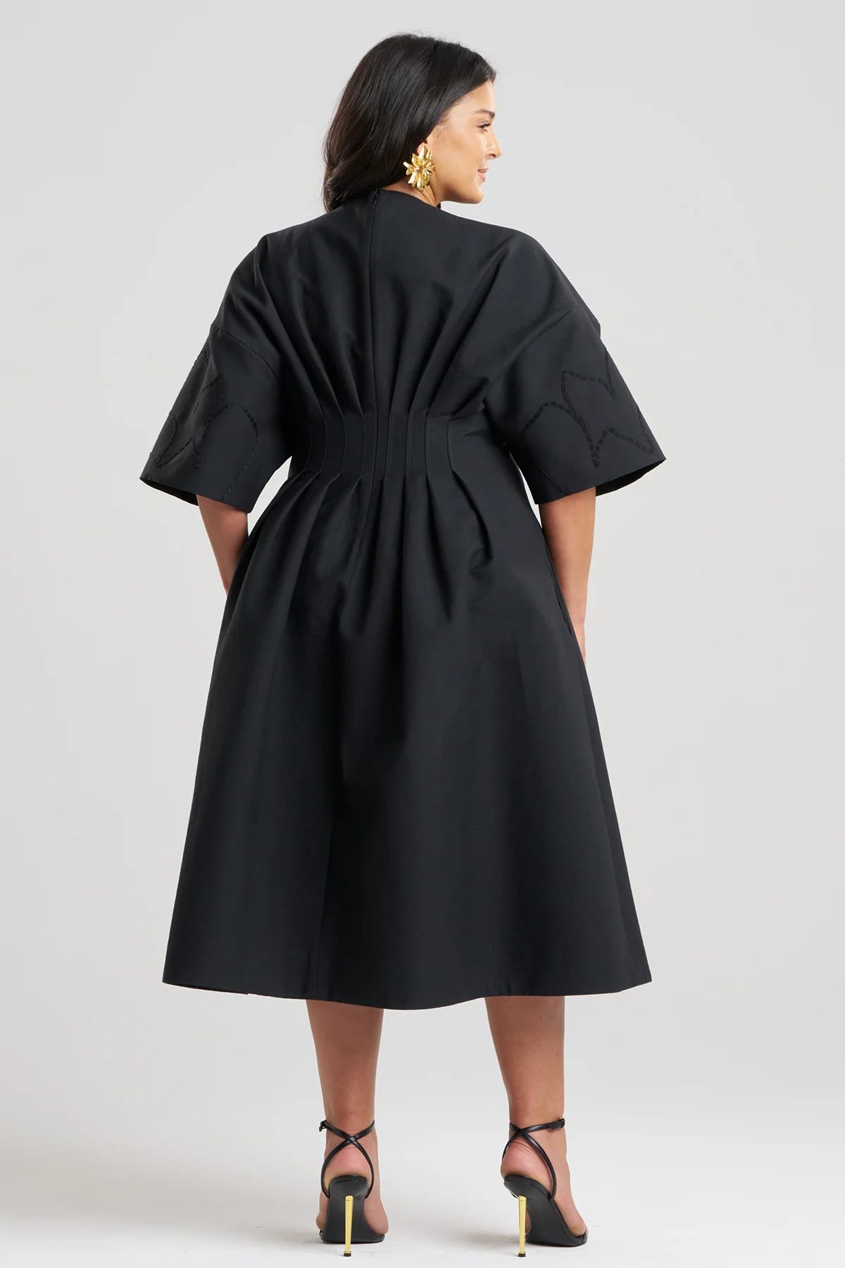 Canvas Cotton Embroidered Dress - Image 5