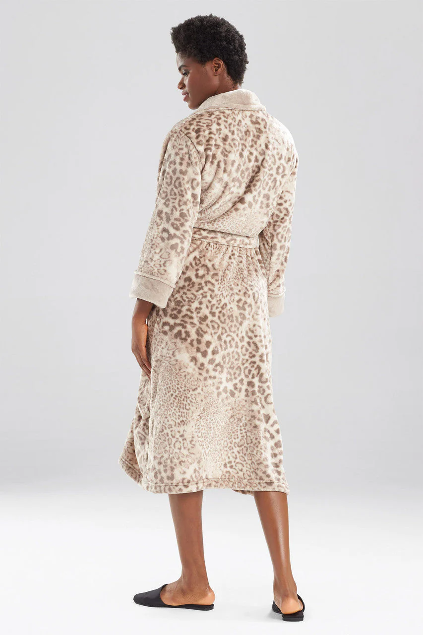 Cashmere Fleece Leopard Robe - Image 2