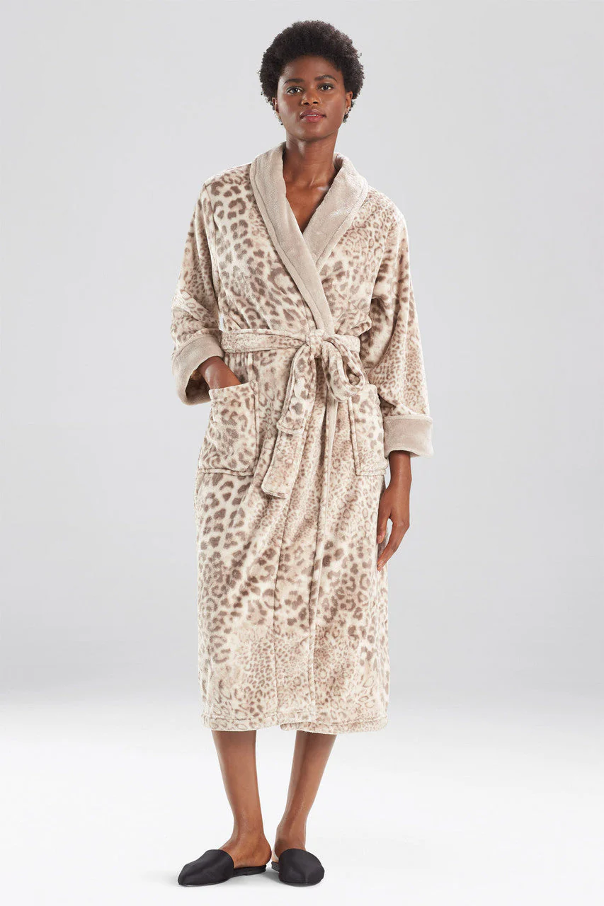 Cashmere Fleece Leopard Robe - Image 3