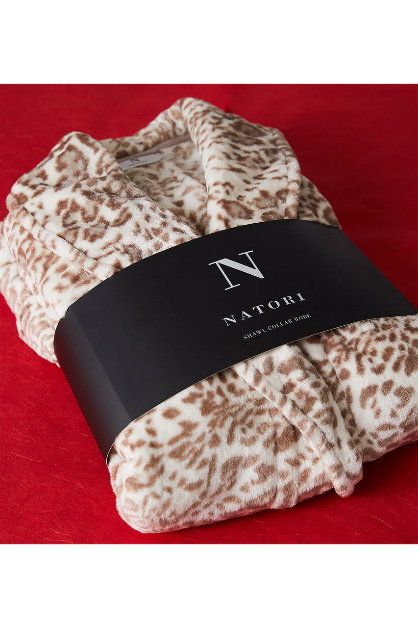Cashmere Fleece Leopard Robe - Image 4
