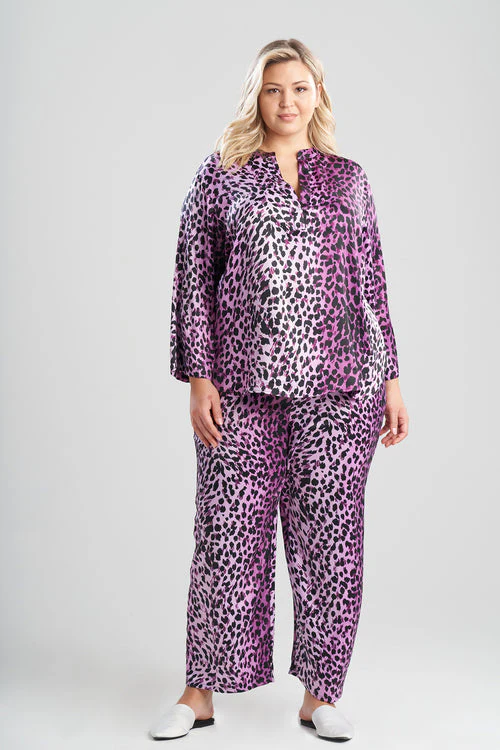 Cheetah-Printed Matte Satin PJ