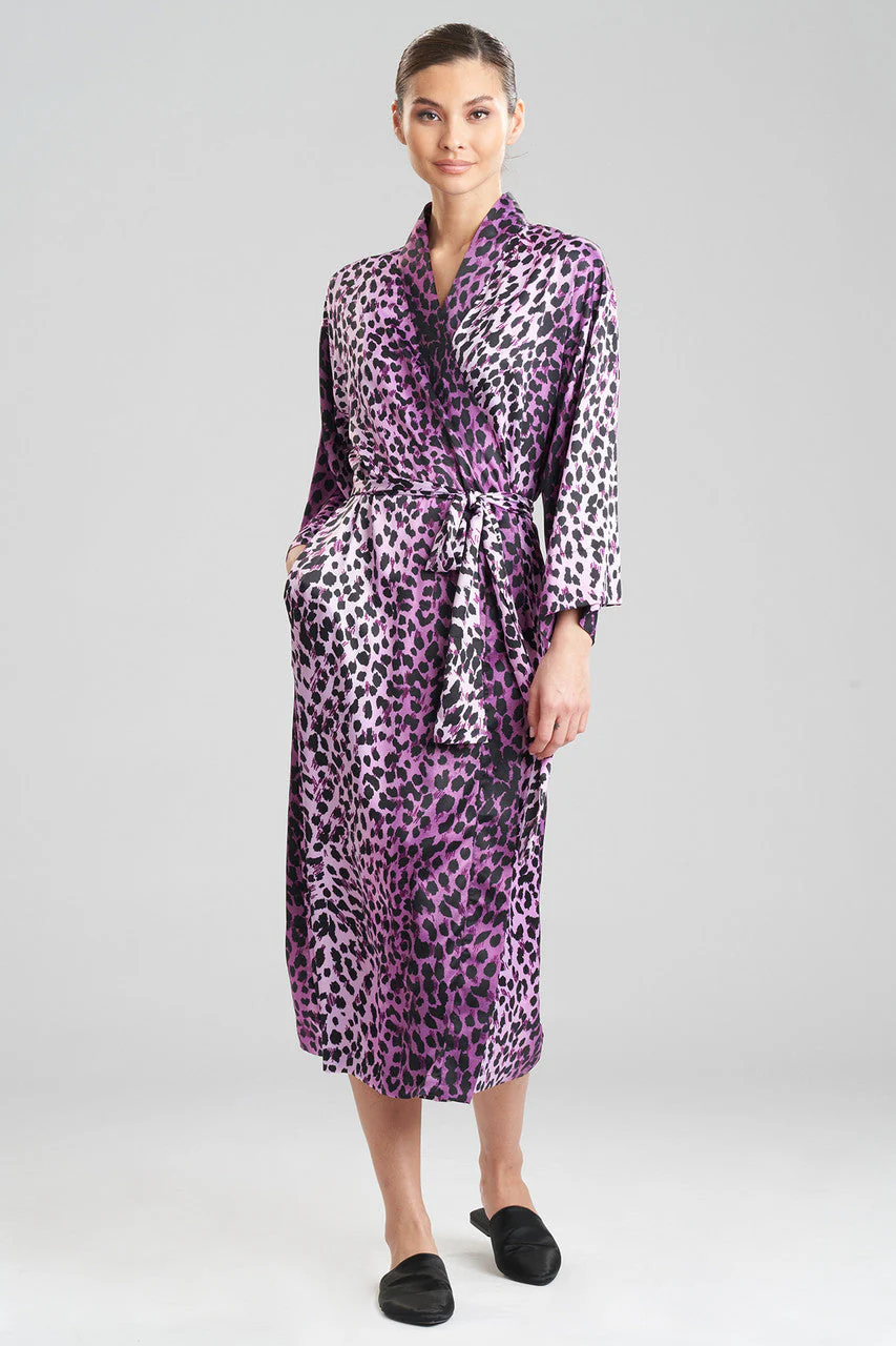 Cheetah-Printed Matte Satin Robe - Image 2