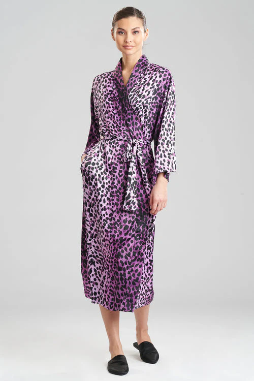 Cheetah-Printed Matte Satin Robe - Image 4
