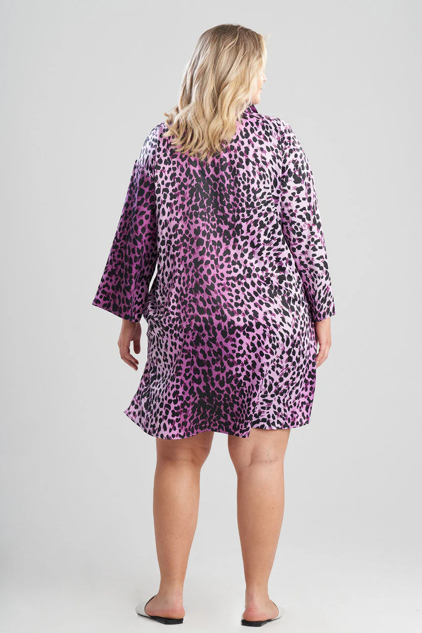 Cheetah-Printed Matte Satin Sleepshirt - Image 4