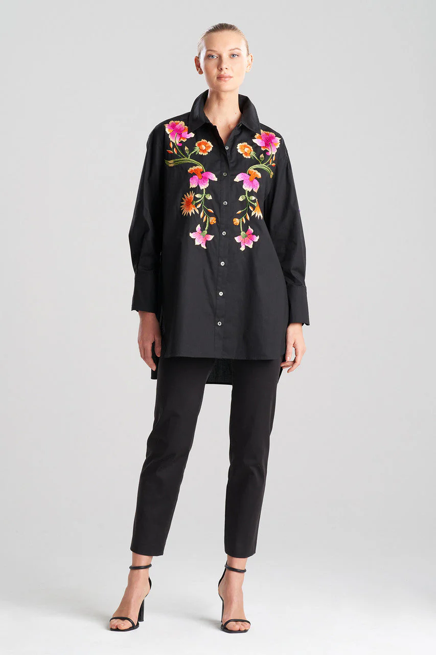 Chikayo Cotton Poplin Oversized Embroidered Shirt - Image 4