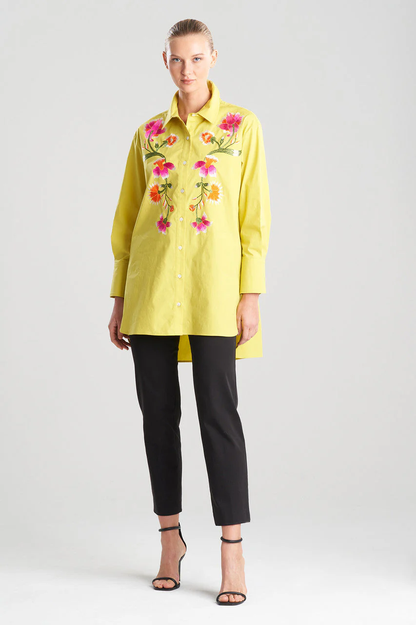 Chikayo Cotton Poplin Oversized Embroidered Shirt - Image 3
