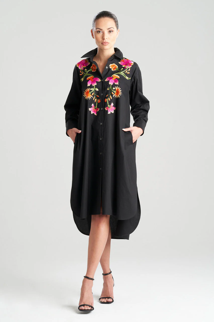 Chikayo Cotton Poplin Oversized Embroidered Shirtdress - Image 5