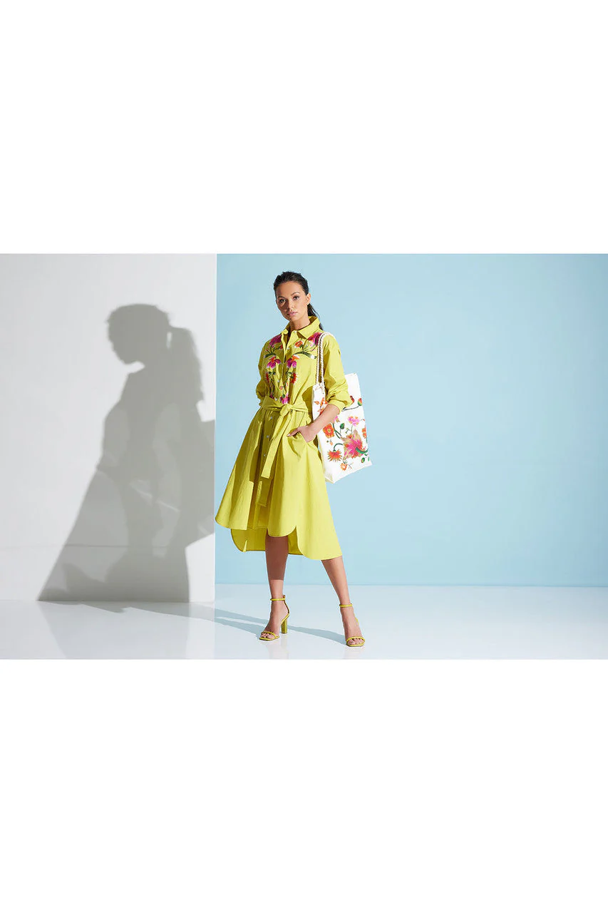 Chikayo Cotton Poplin Oversized Embroidered Shirtdress - Image 3