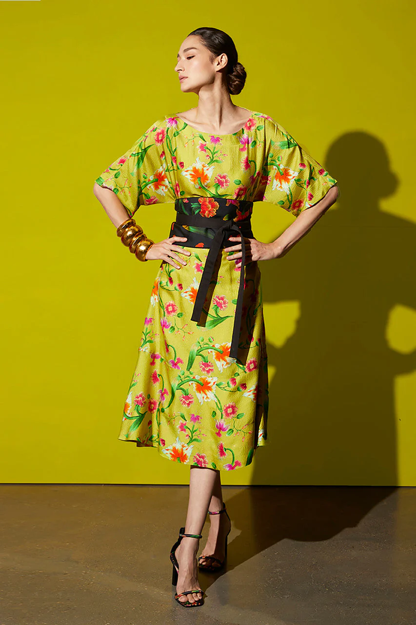 Chikayo-Obi Silk Boatneck Dress - Image 3