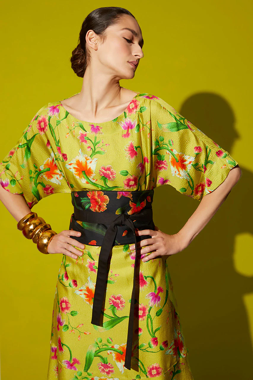 Chikayo-Obi Silk Boatneck Dress - Image 4