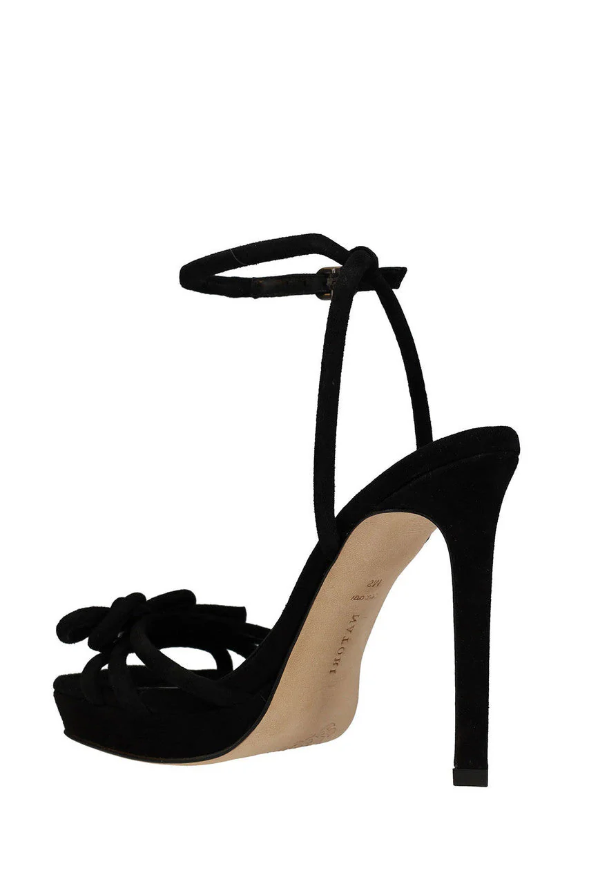Chizu Suede Knotted Bow Platform Heel - Image 4