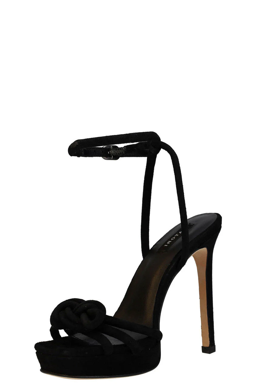 Chizu Suede Knotted Bow Platform Heel - Image 6