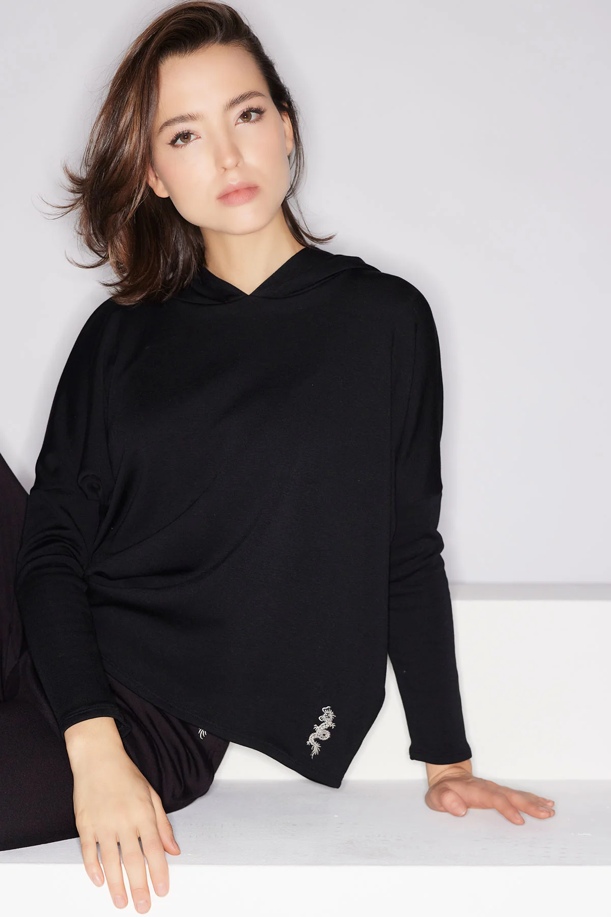Cocoon Brushed French Terry Kimono Hoodie - Image 4