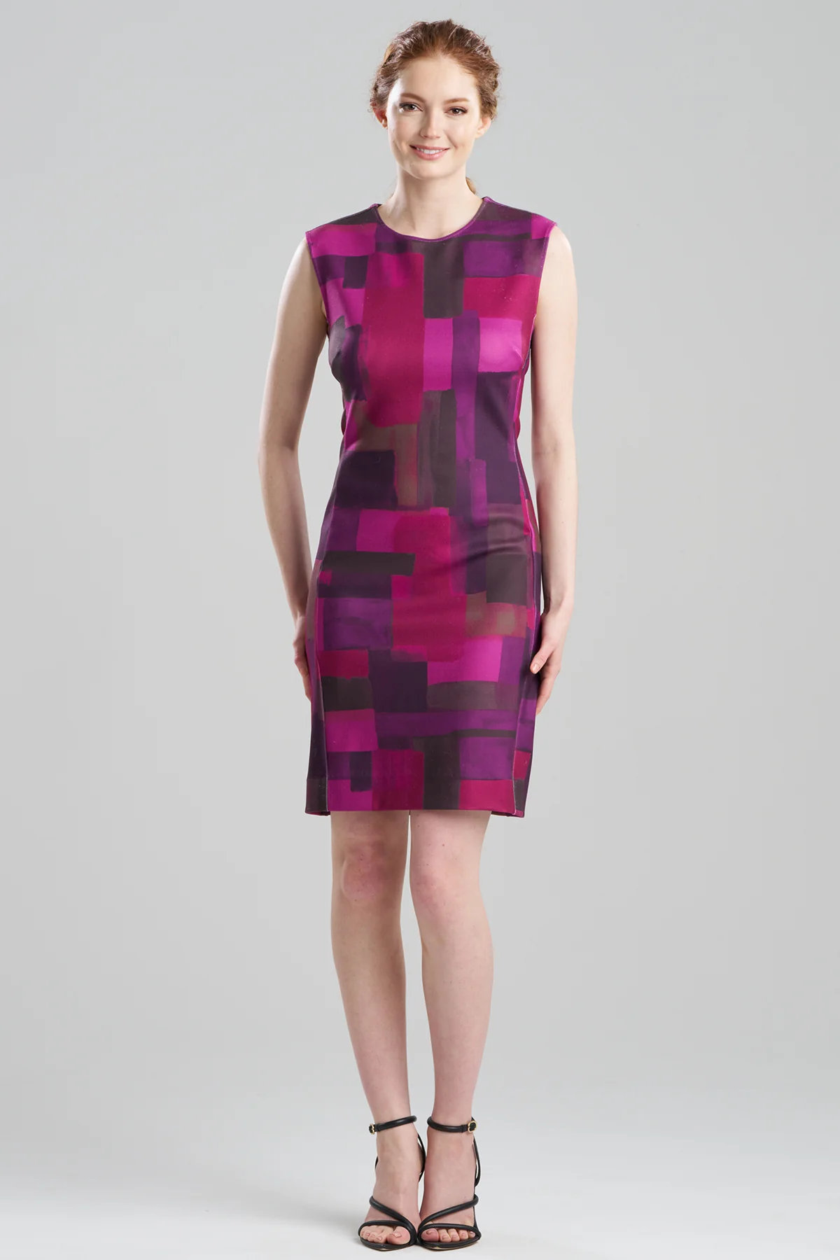 Color Block Knit Crepe Sheath Dress - Image 2