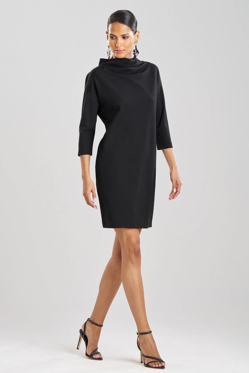 Compact Knit Funnel Shift Dress - Image 2