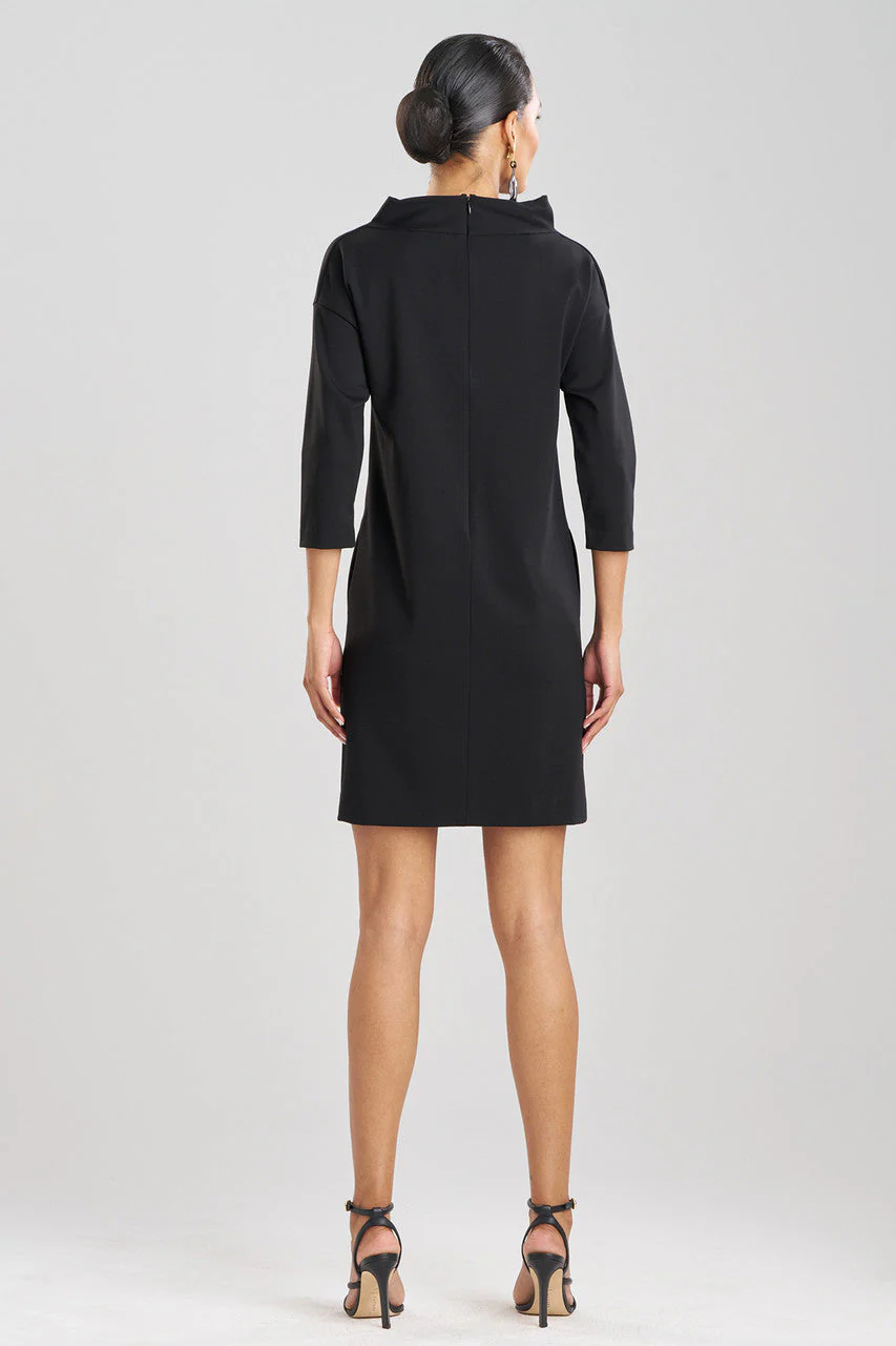 Compact Knit Funnel Shift Dress - Image 3