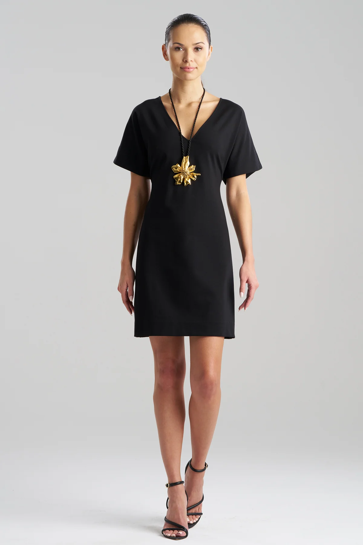 Compact Knit Short Sleeve Sheath Dress