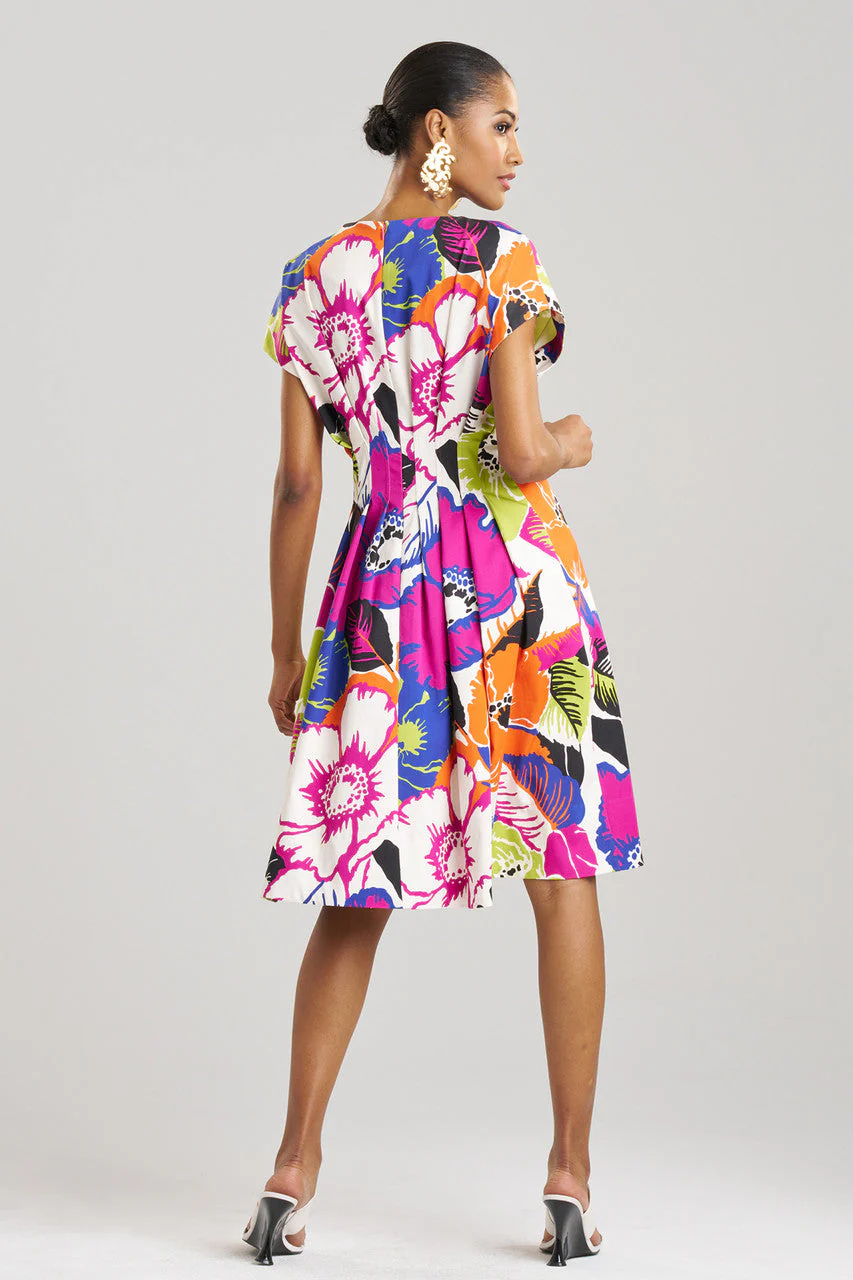 Cote D'Azur Cotton Chino Fit & Flare Pleated Dress - Image 2