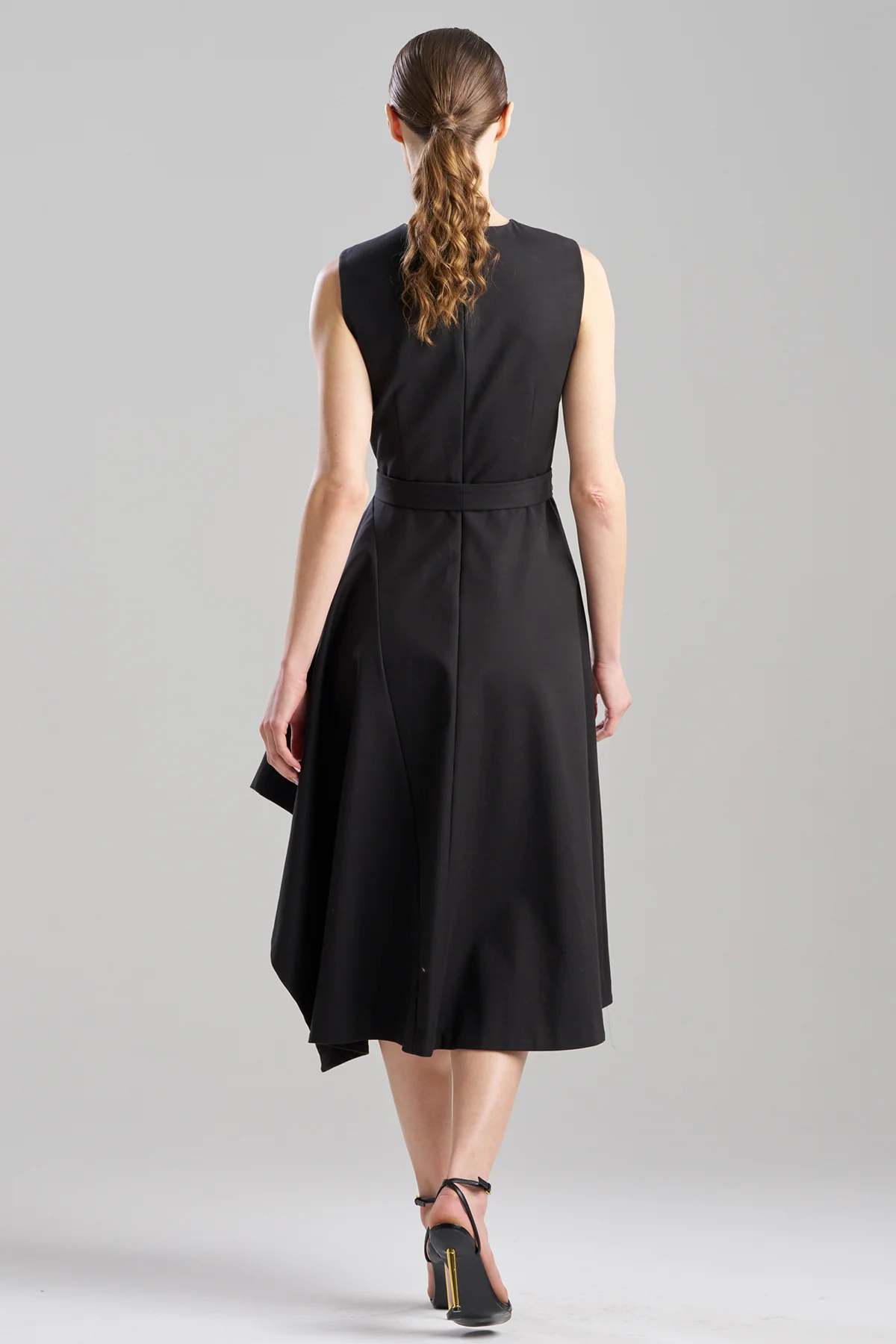 Cotton Blend Woven Sleeveless Assymetric Dress - Image 2