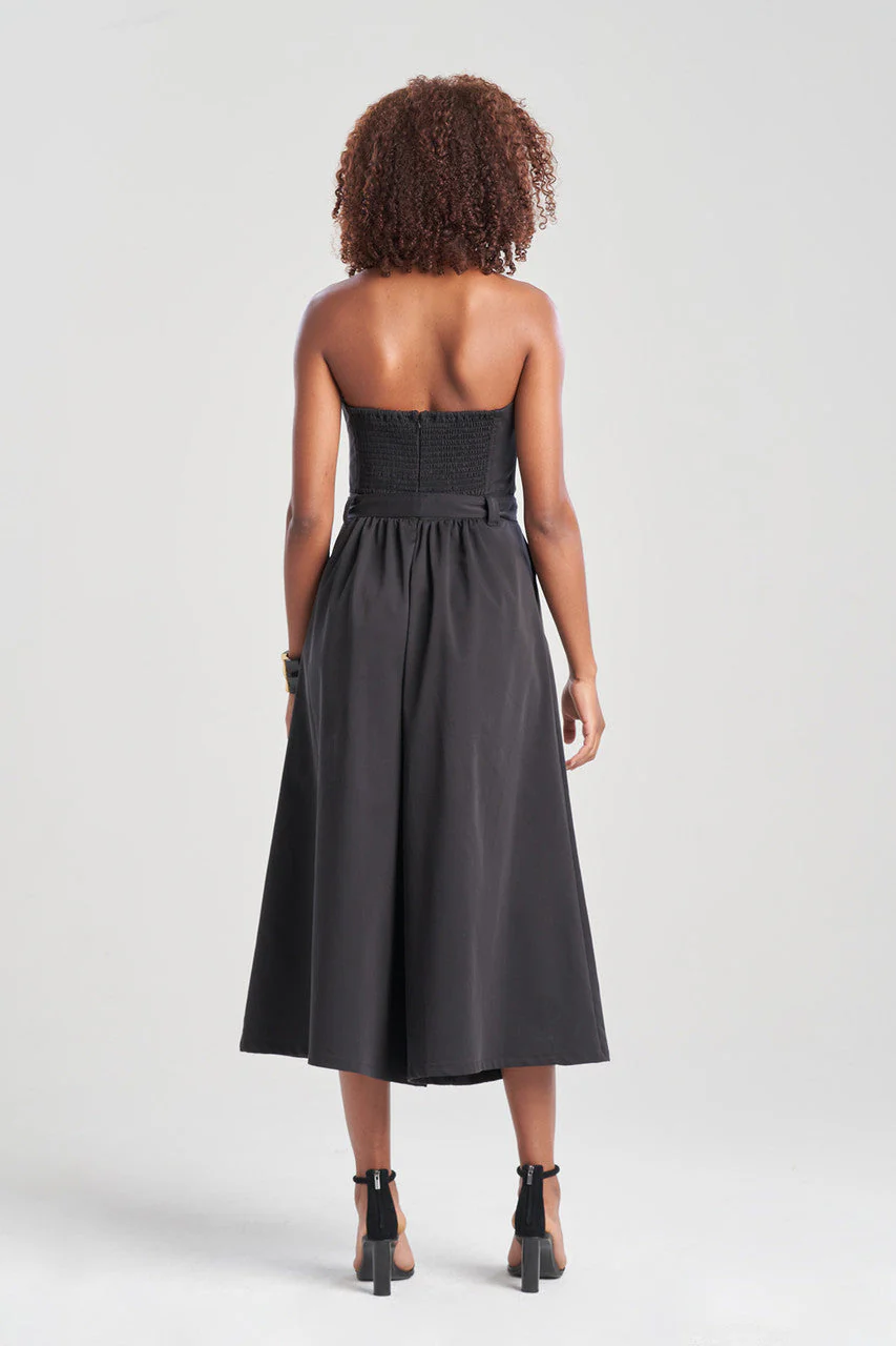 Cotton Chino Bustier Belted Palazzo Jumpsuit - Image 2