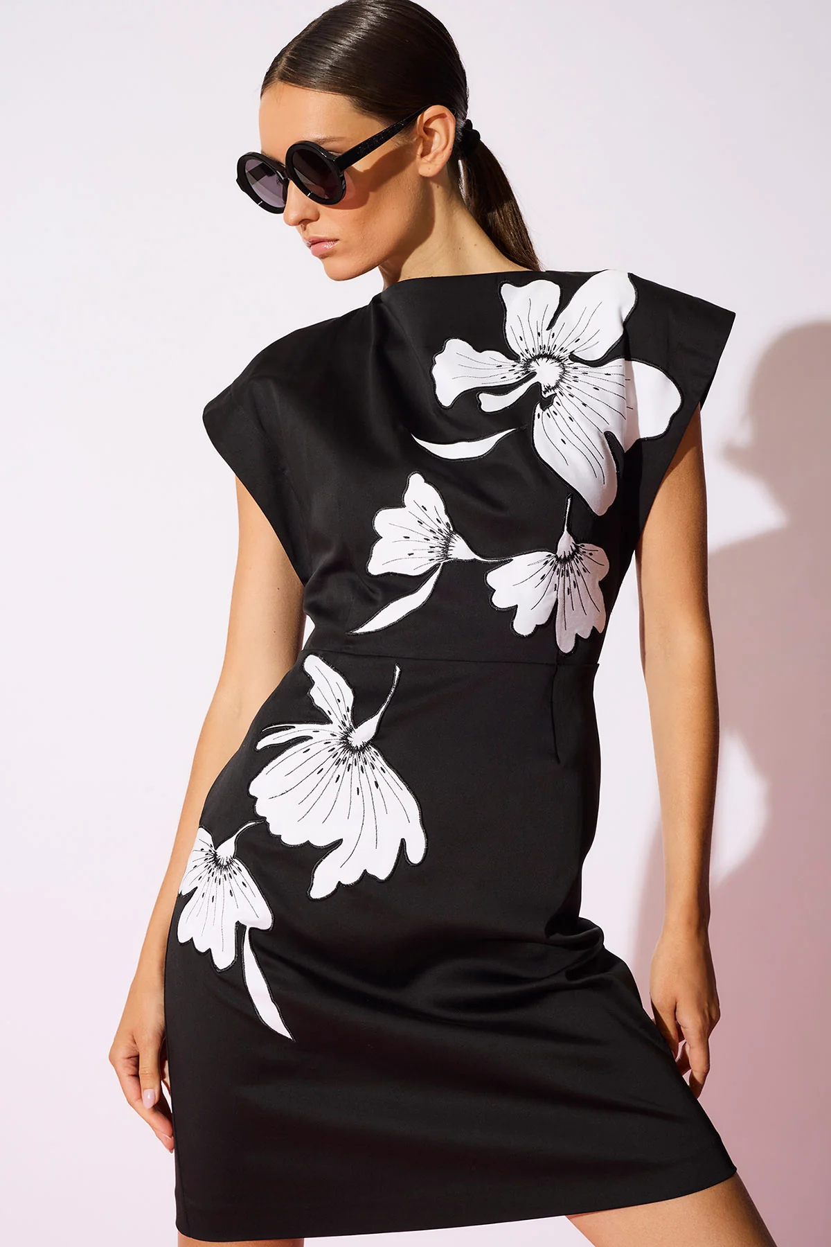 Cotton Chino Embroidered Mini Dress