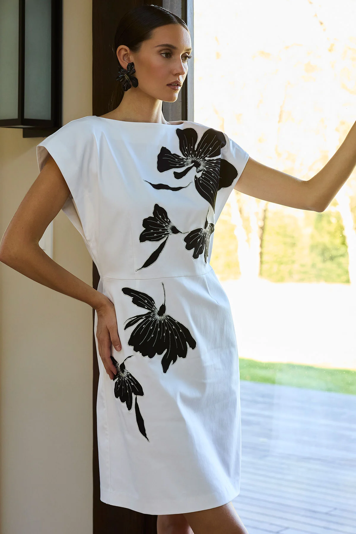 Cotton Chino Embroidered Mini Dress - Image 4