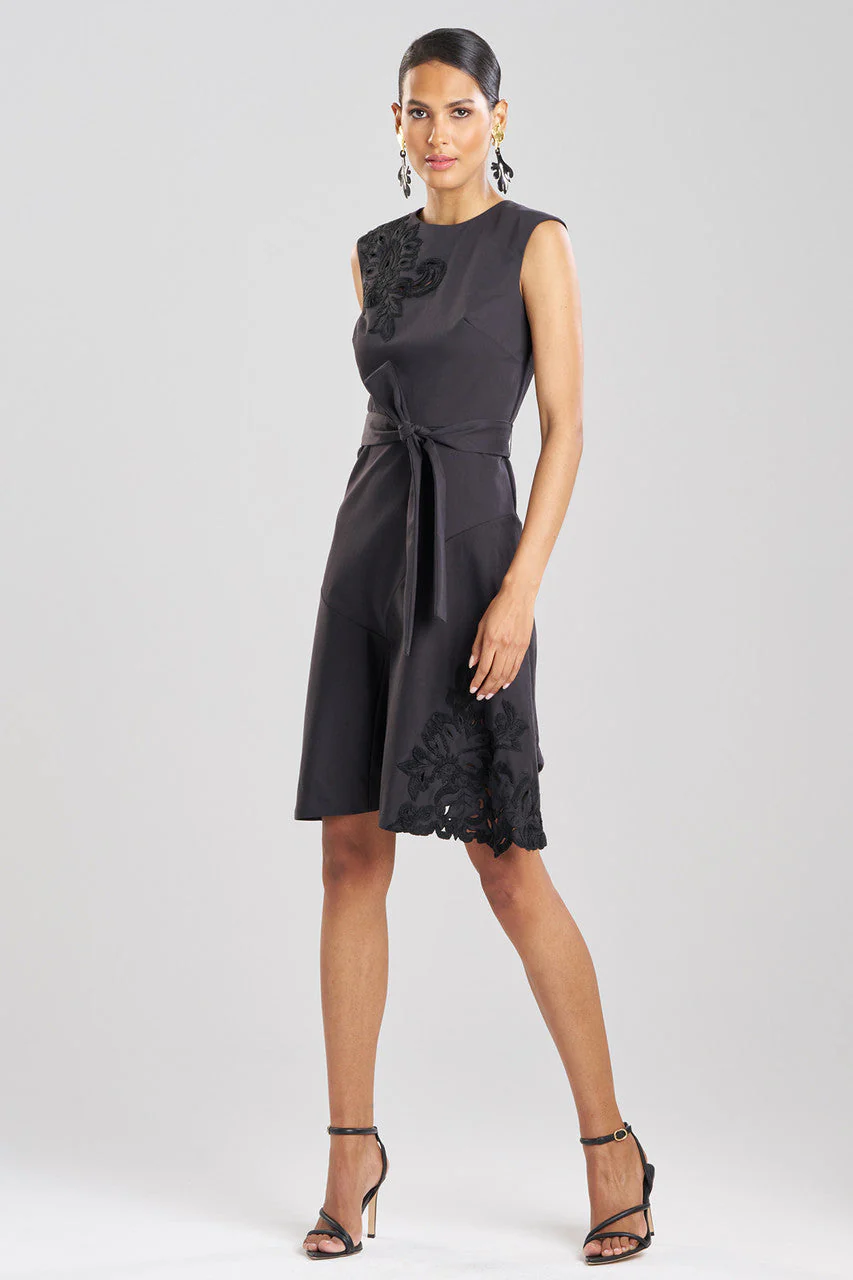 Cotton Chino Fit & Flare Embroidered Dress - Image 2