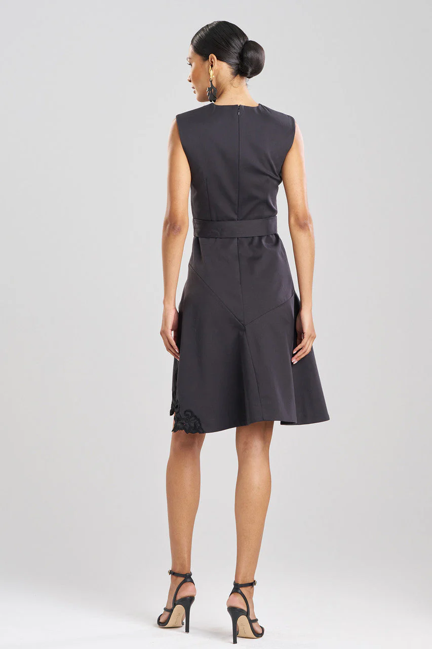 Cotton Chino Fit & Flare Embroidered Dress - Image 3