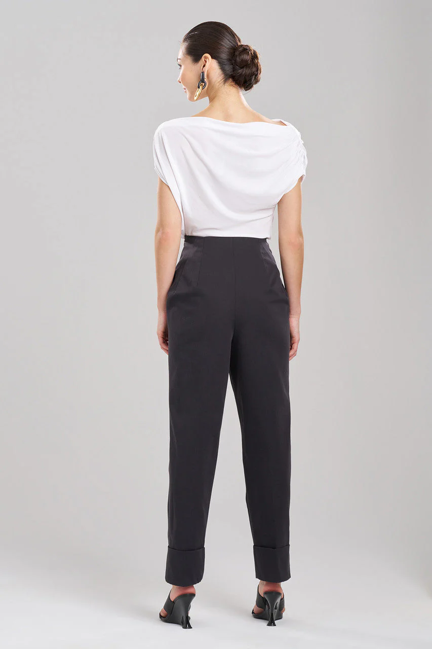 Cotton Chino High Waisted Pleated Pants - Image 2
