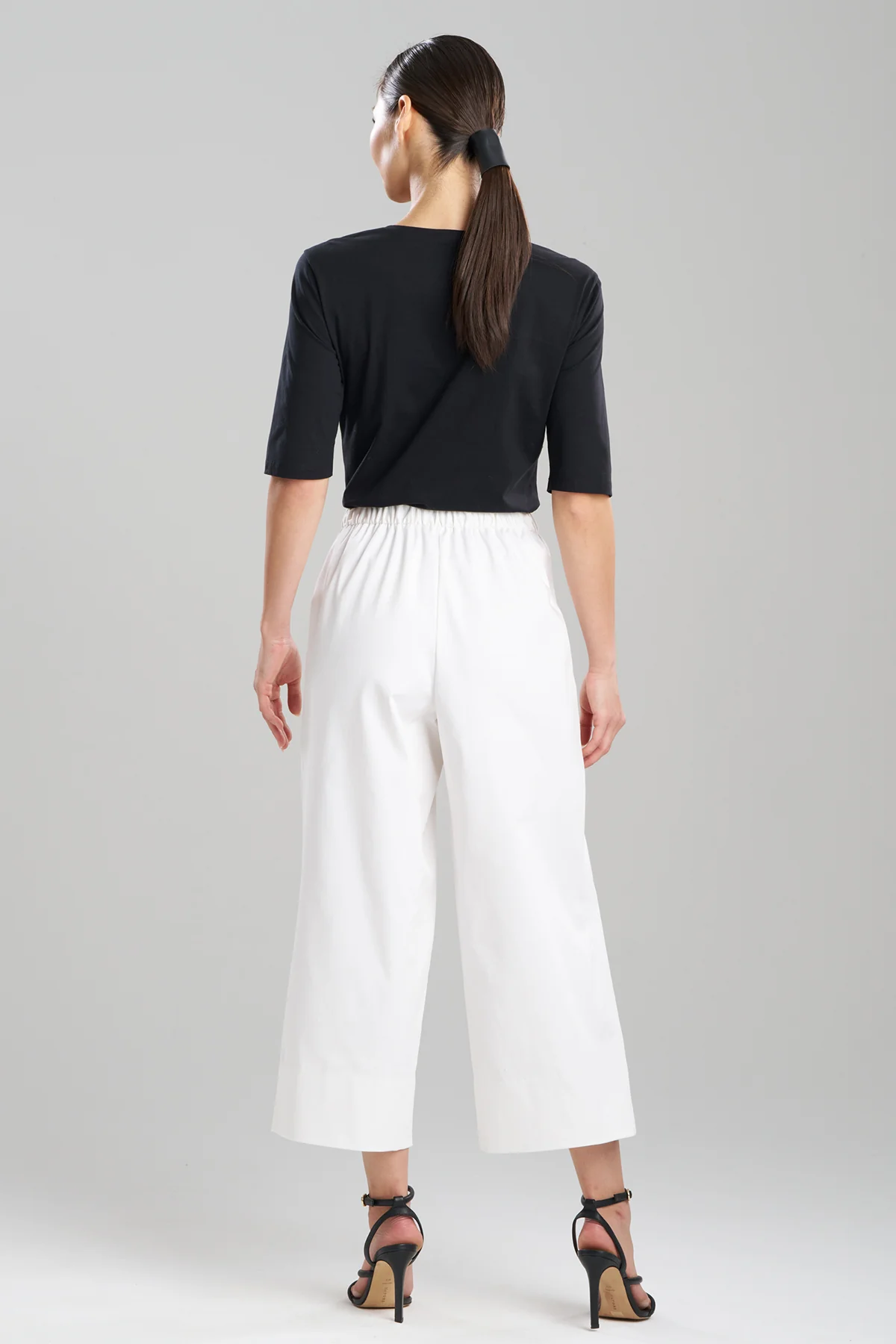 Cotton Chino Pull On Cropped Pants - Image 2