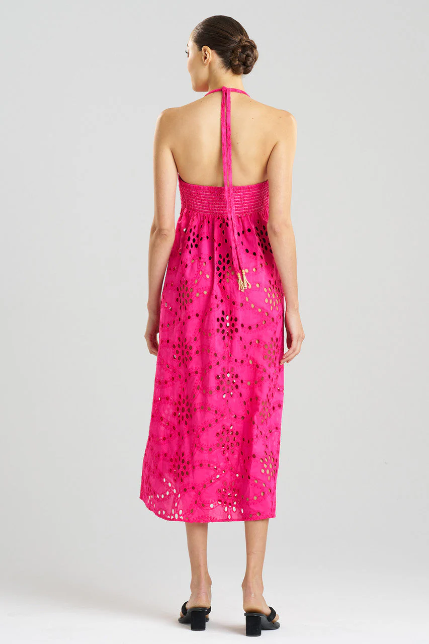 Cotton Eyelet Halter Dress - Image 3