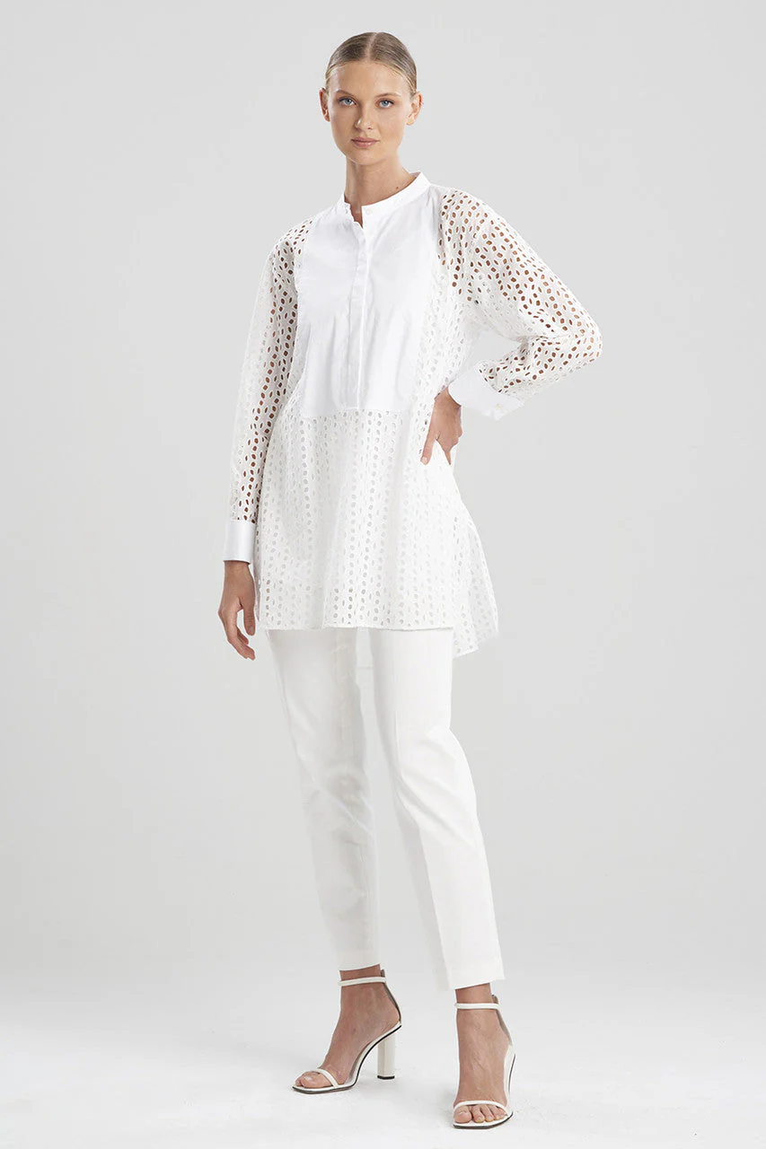 Cotton Eyelet Oversized Tux Shirt - Image 6