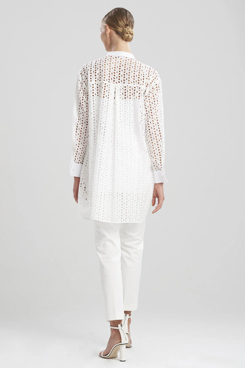 Cotton Eyelet Oversized Tux Shirt - Image 7