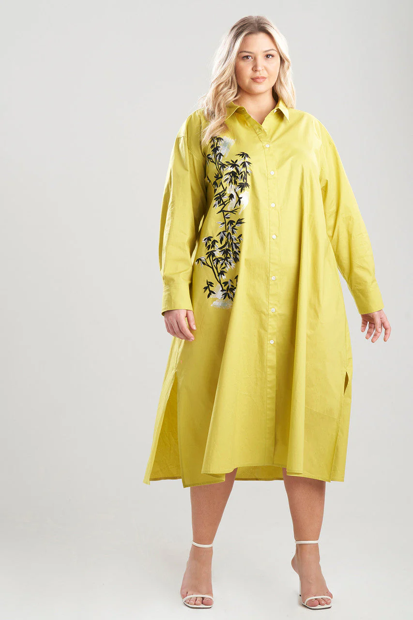 Cotton Poplin Applique Oversized Shirtdress - Image 4