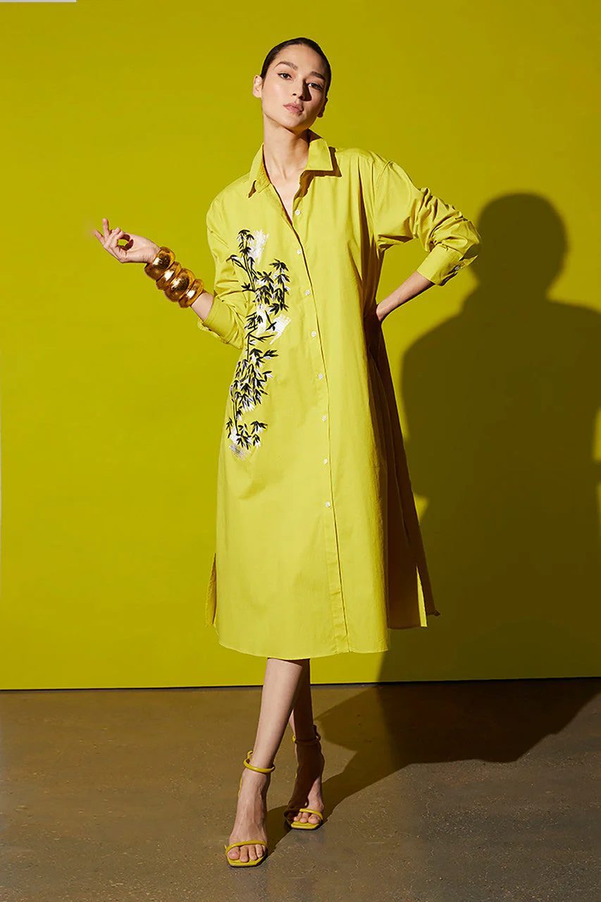 Cotton Poplin Applique Oversized Shirtdress - Image 7