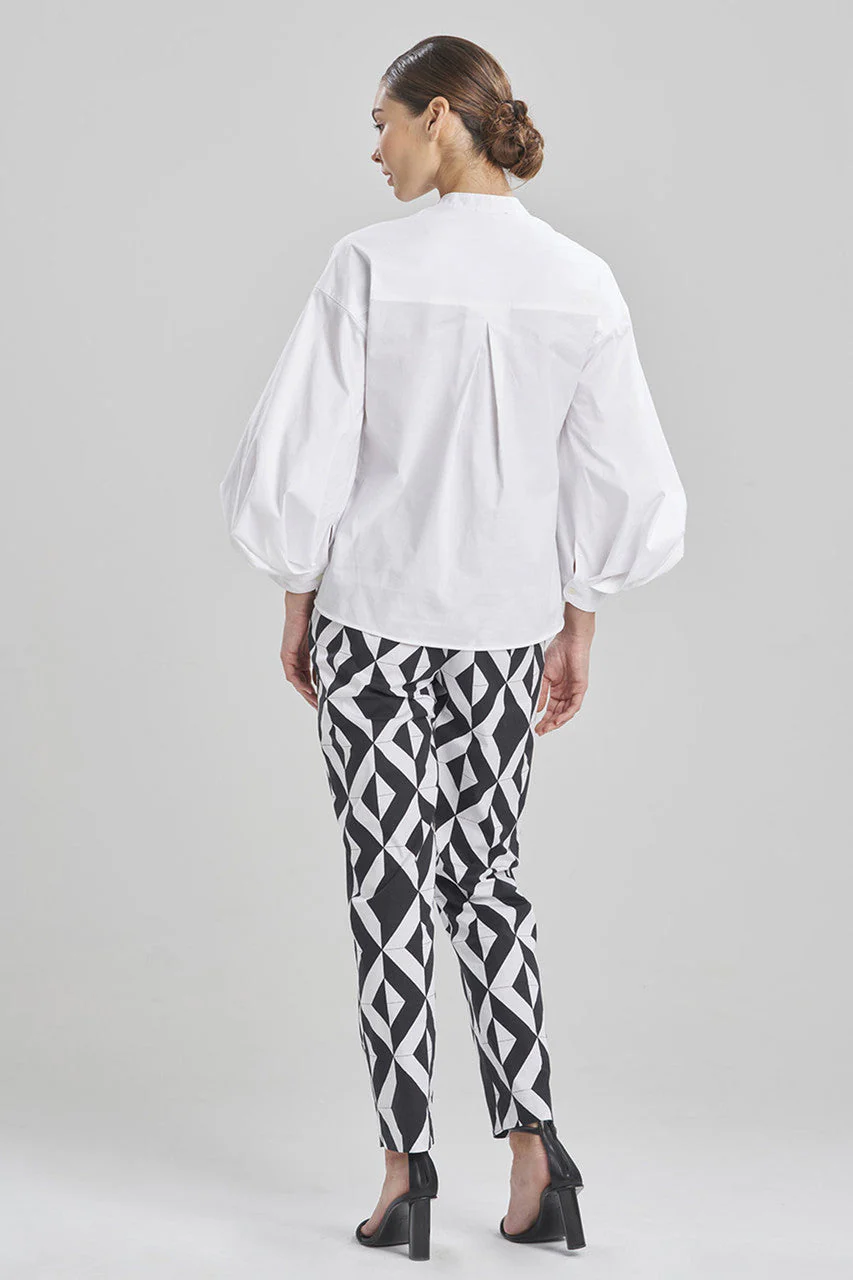 Cotton Poplin Balloon Sleeve Shirt - Image 3