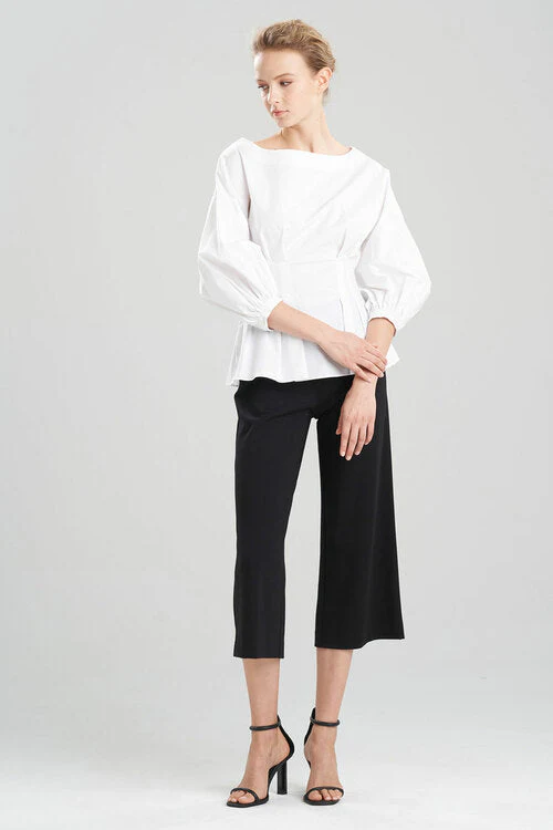 Cotton Poplin Balloon Sleeve Top - Image 9