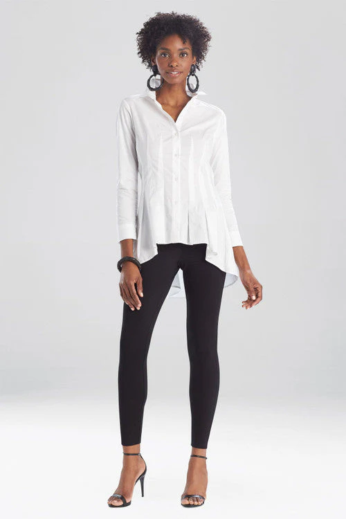 Cotton Poplin Darted Tunic Shirt