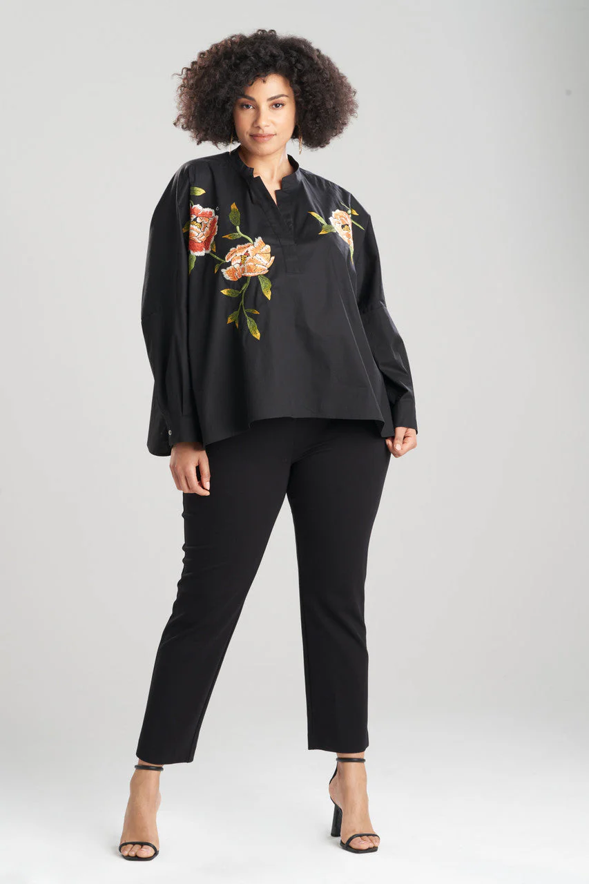 Cotton Poplin Embroidered Caftan Shirt - Image 6
