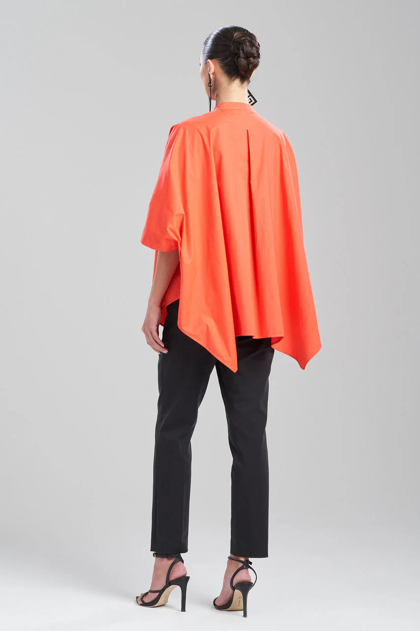 Cotton Poplin Embroidered Mandarin Top - Image 2