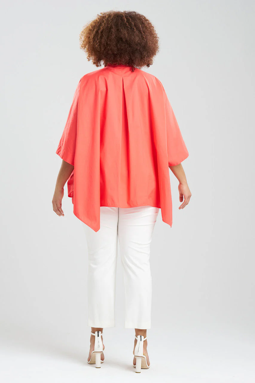 Cotton Poplin Embroidered Mandarin Top - Image 5