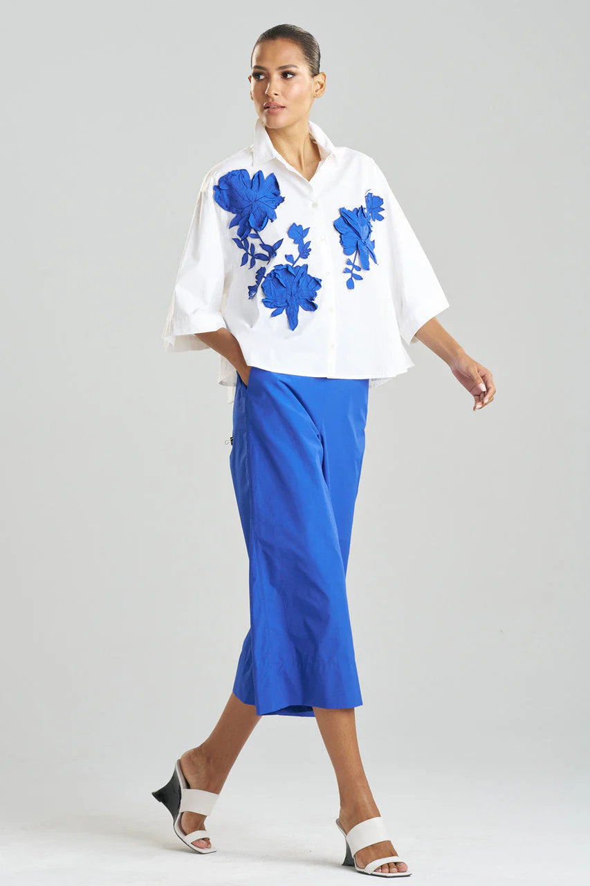 Cotton Poplin Embroidered Trapeze Shirt - Image 2