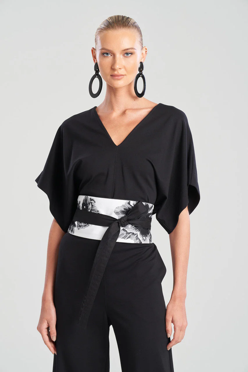 Cotton Poplin Embroidery Obi Belt - Image 3