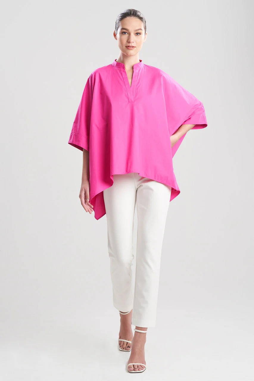 Cotton Poplin Half Placket Poncho Shirt - Image 2