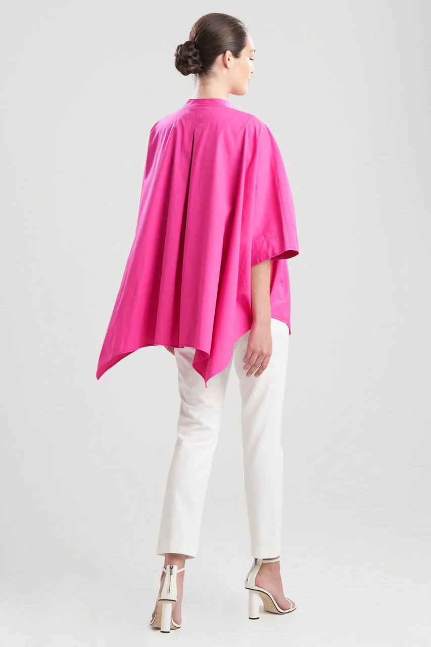 Cotton Poplin Half Placket Poncho Shirt - Image 3