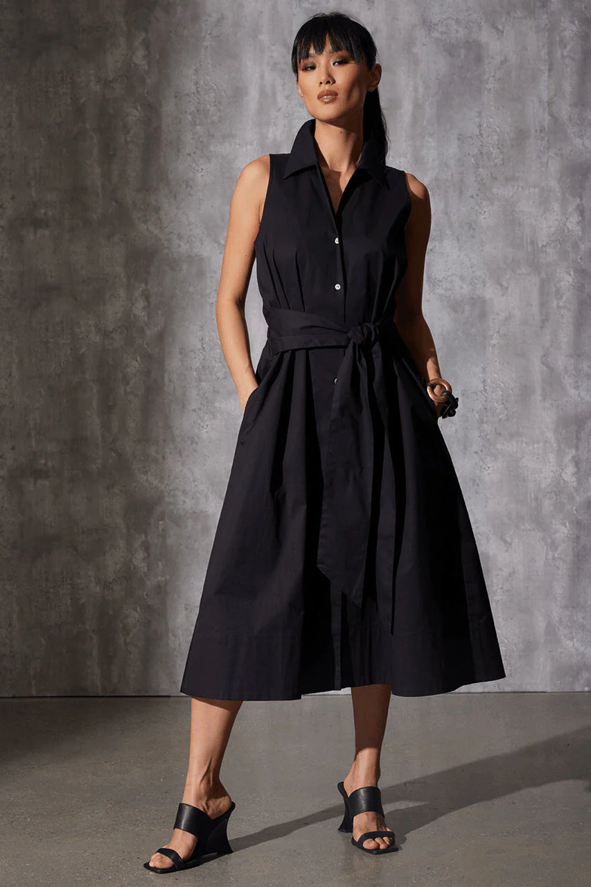 Cotton Poplin Halter Button Down Shirtdress - Image 3
