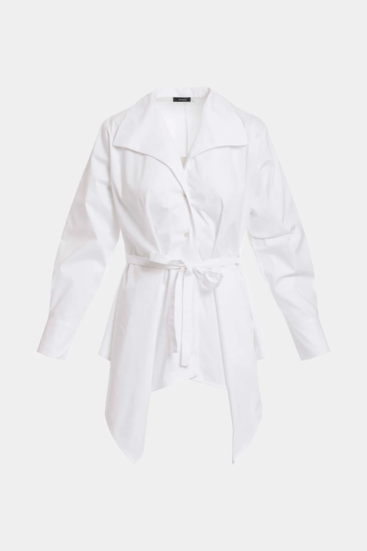 Cotton Poplin Handkerchief Hem Shirt - Image 10