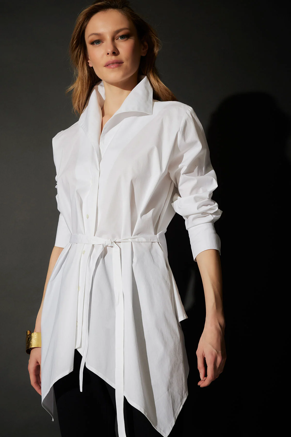 Cotton Poplin Handkerchief Hem Shirt - Image 2
