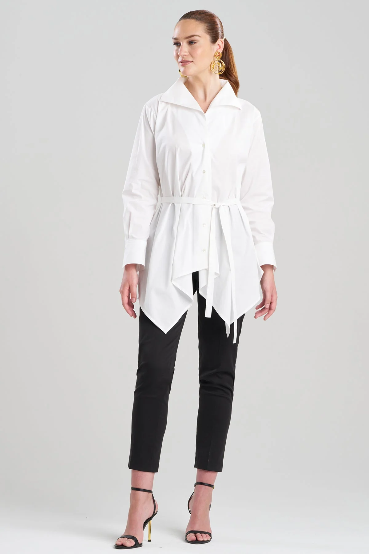 Cotton Poplin Handkerchief Hem Shirt - Image 3